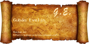 Gubás Evelin névjegykártya